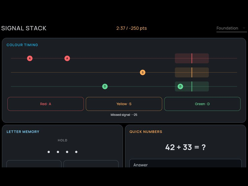 Signal Stack game in progress